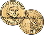 2007 Presidential Jefferson Dollar coin set P & D