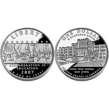2007 Little Rock Desegregation Silver Dollar Proof