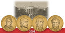 2009 Presidential Dollar Coins Subscription Get all 4 Sets 8 coins Harrison Tyler Polk Taylor UNC