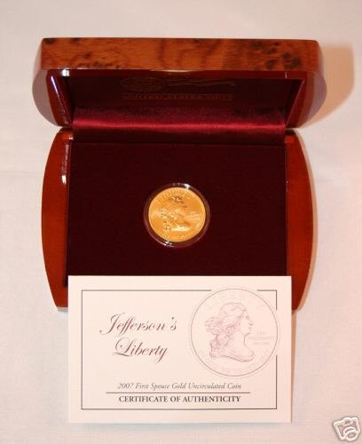 2007 Thomas Jefferson First Spouse Gold Uncirculated Coin Dolly Madison West Point
