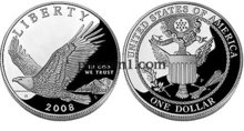 2008 Bald Eagle Proof Silver Dollar Coin Certificate