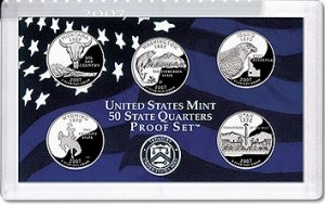 2007 US Mint Proof State Quarter 5 coin Set Mint Mark S No Box