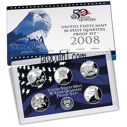 2008 United States Mint 50 State Quarters Proof Set