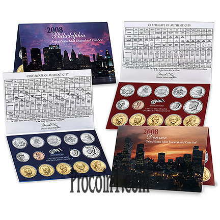 2008 US Mint Uncirculated Set New In Box with Certificate of Authenticity 28 coins