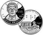 2009 Louis Braille Commemorative Proof Silver Dollar