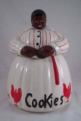 AUNT JEMIMA MAMMY McCOY PIN STRIPED COOKIE JAR
