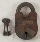 IRON PADLOCK BRASS NEW YORK INSANE ASYLUM TAG