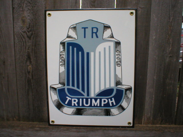TRIUMPH PORCELAIN COATED SIGN BLUE