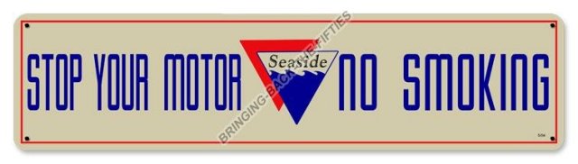 NO SMOKING SEASIDE METAL SIGN