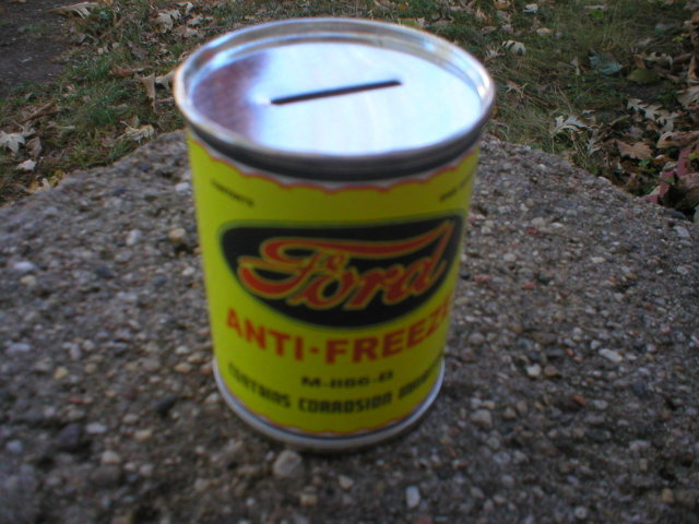 NEW FORD ANTI-FREEZE CAN BANK