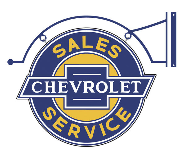 GENERAL MOTORS CHEVROLET SALES SERVICE BRACKET SIGN 23