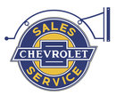 GENERAL MOTORS CHEVROLET SALES SERVICE BRACKET SIGN 23