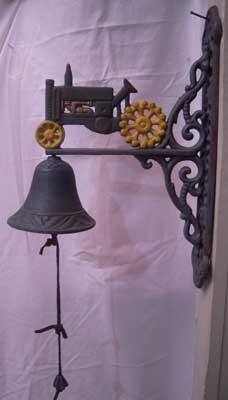 CAST IRON HAND PAINTED TRACTOR BELL
