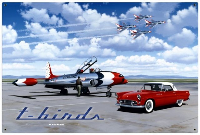 T-BIRDS LARGE METAL SIGN