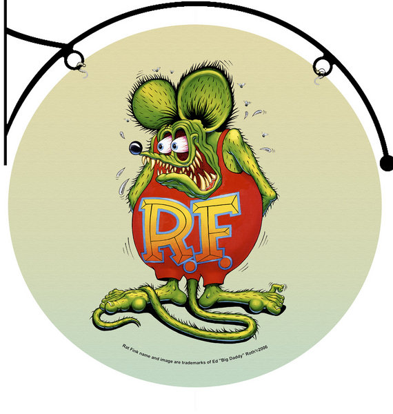 RAT FINK DOUBLE SIDED WALL BRACKET SIGN 22