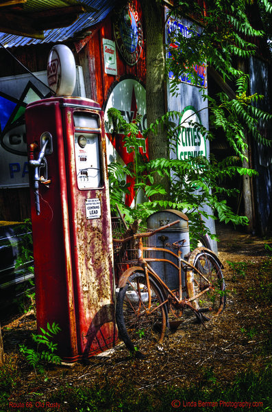 OLD GAS PUMPS BICYCLE METAL SIGN 17