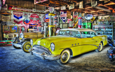 OLD YELLOW BUICK MODEL A FORD METAL SIGN 17