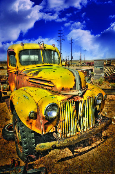 OLD YELLOW FORD TRUCK METAL SIGN 17