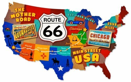 ROUTE 66 USA CUSTOM METAL SIGN