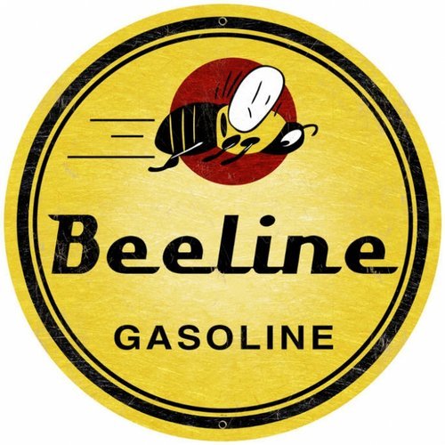 BEELINE GASOLINE ROUND METAL SIGN 14