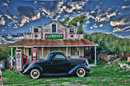 BUDWEISER STATION 36 FORD 3 WINDOW COUPE HEAVY METAL SIGN