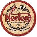 NORTON BRITISH MACHINES ROUND METAL SIGN