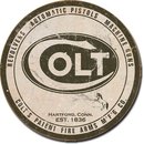 COLT'S PATENT FIRE ARMS MFG CO ROUND TIN SIGN