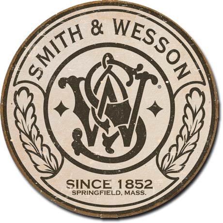 SMITH & WESSON SINCE 1852 ROUND METAL SIGN