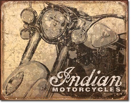 INDIAN AMERICA'S PIONEER MOTORCYCLE METAL SIGN