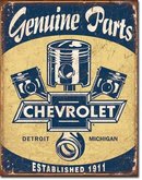 CHEVROLET GENUINE PARTS PISTONS DETROIT MICHIGAN METAL SIGN
