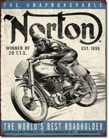 NORTON WINNING MOTORCYCLE 1898 METAL SIGN