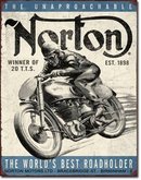NORTON WINNING MOTORCYCLE 1898 METAL SIGN