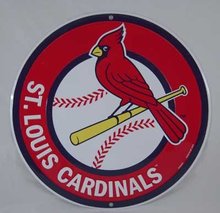 ST. LOUIS CARDINALS ROUND METAL SIGN