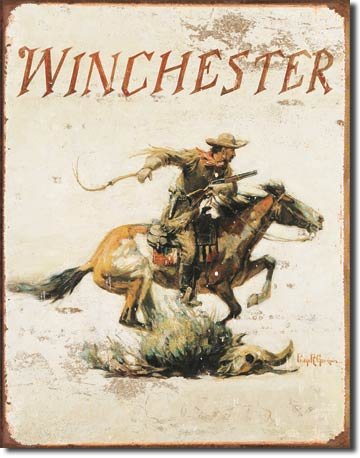 WINCHESTER LOGO METAL SIGN