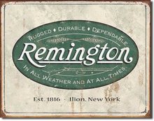 REMINGTON RIFLES PISTOLS SHOTGUNS VINTAGE REPLICA METAL SIGN