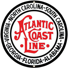Atlantic Coast Line Porcelain Enamel Steel Sign