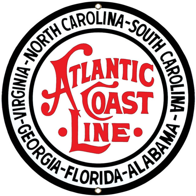 Atlantic Coast Line Porcelain Enamel Steel Sign