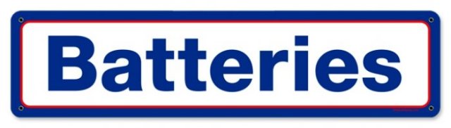 MOBIL BATTERIES RETRO METAL SIGN P