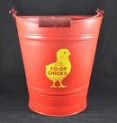 FARM BUREAU CO-OP CHICKS METAL BUCKET TRASH CAN