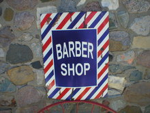 BARBER SHOP SIGN LARGE METAL OLD LOOK