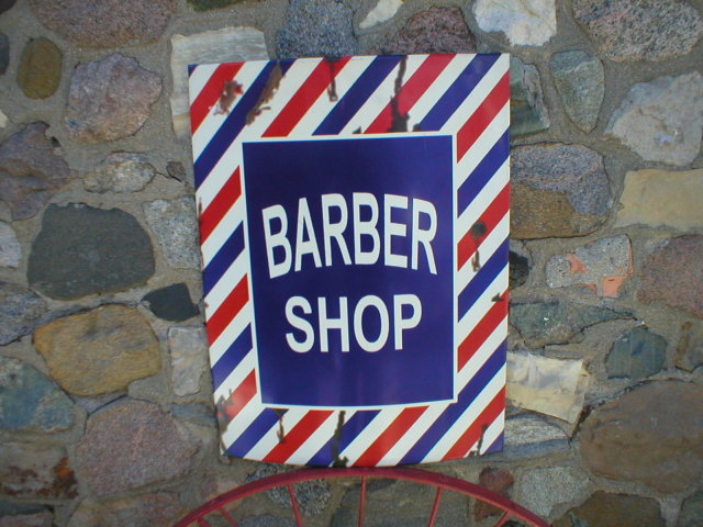 BARBER SHOP SIGN LARGE METAL OLD LOOK