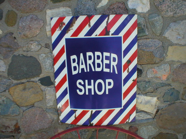 BARBER SHOP SIGN LARGE METAL OLD LOOK