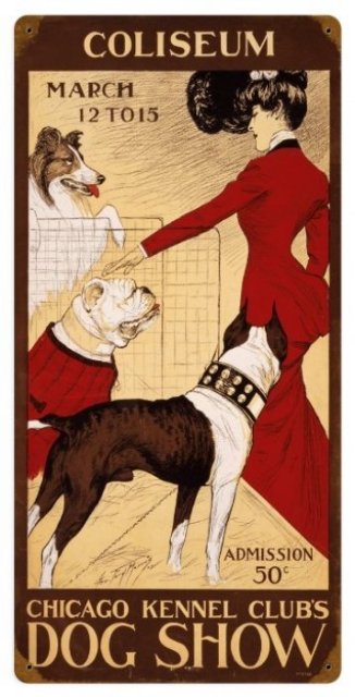 CHICAGO DOG SHOW VINTAGE METAL SIGN P