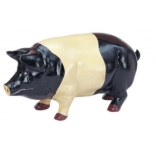 LARGE BLACK WHITE PIG CAST IRON 22 LBS