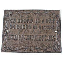 24 HOURS DAY CAST IRON RUSTIC SIGN
