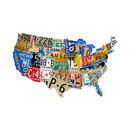 LICENSE PLATE USA STATES CUSTOM SHAPE METAL SIGN LARGE L