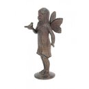 STANDING ANGEL HOLDING BIRD CAST IRON