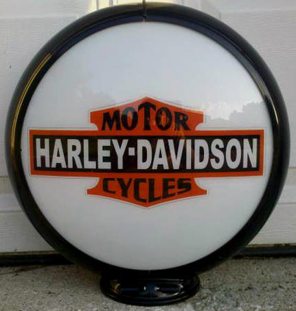 HARLEY MOTORCYCLE GAS PUMP GLOBE SIGN