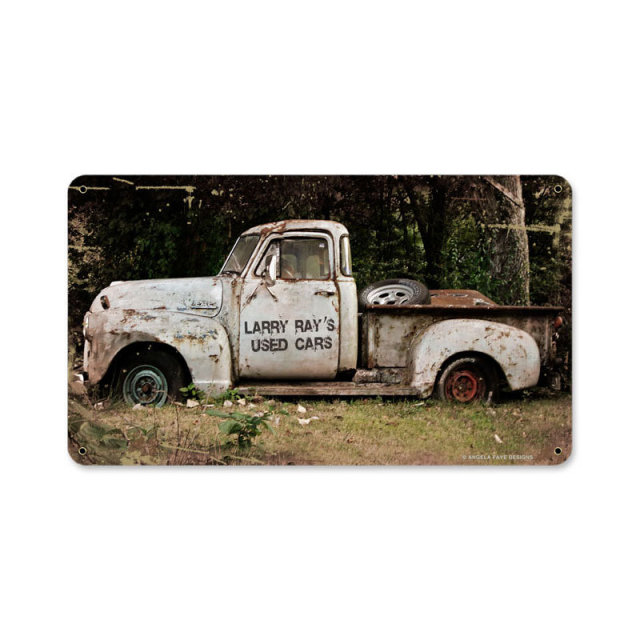 LARRY RAYS USED CARS METAL SIGN