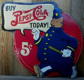 PEPSI-COLA COPS DIECUT METAL SIGN